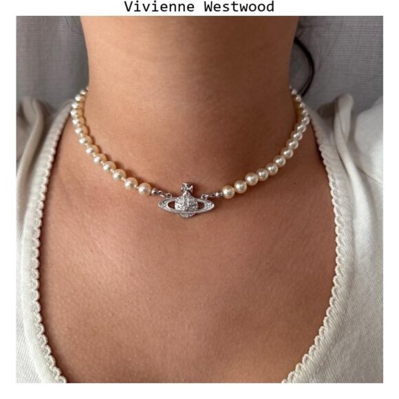 Pink and silver Vivienne Westwood necklace - Picture 1 of 5